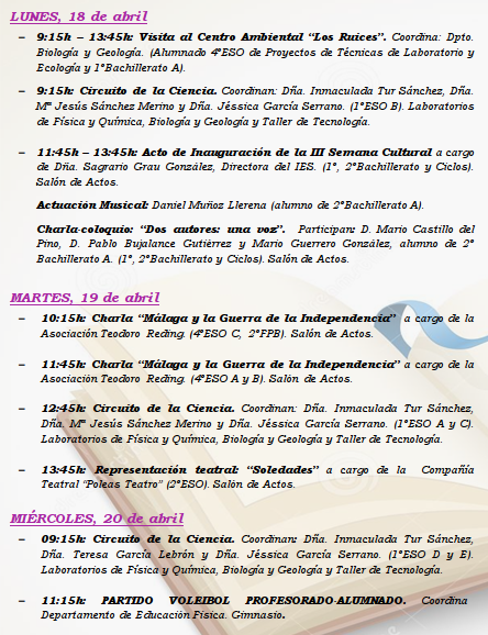 III SemanaCultural agenda1